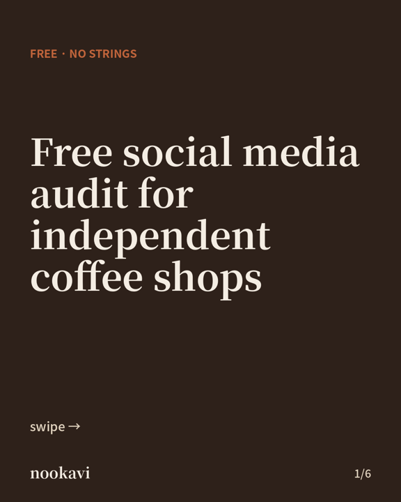 Carousel cover: Free social media audit for independent coffee shops